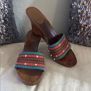 Gucci Printed Studded
Accents Slides - Blue…..